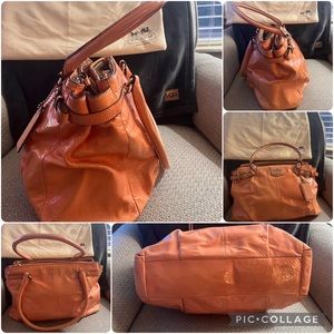 Coach Madison Peachy Patent Leather Satchel